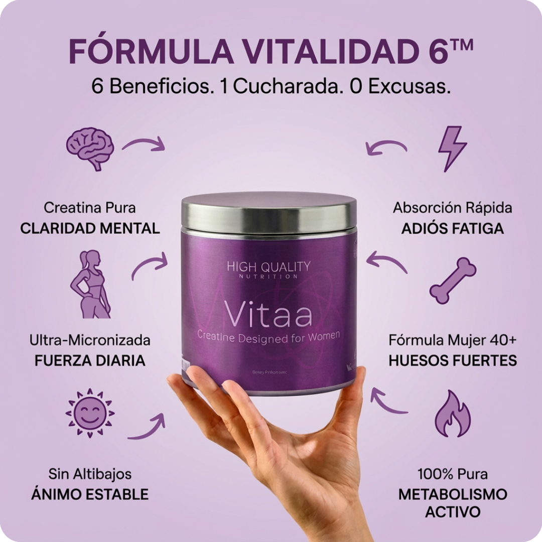 Vitaa Creatina - Recarga tu energía celular para recuperar claridad mental y vitalidad